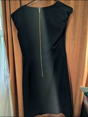 Calvin Klein Black Midi Dress with Gold Back Zip
